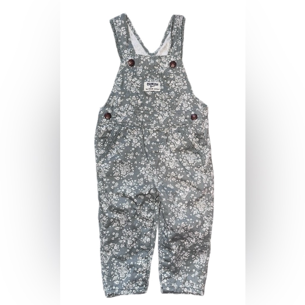 OshKosh B'gosh Kids Overalls in Green with White Floral
